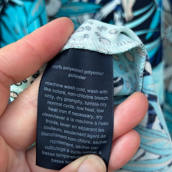 Tommy Hilfiger Blue Tropical Floral Print Wrap Dress Size 18 - Picture 8 of 8